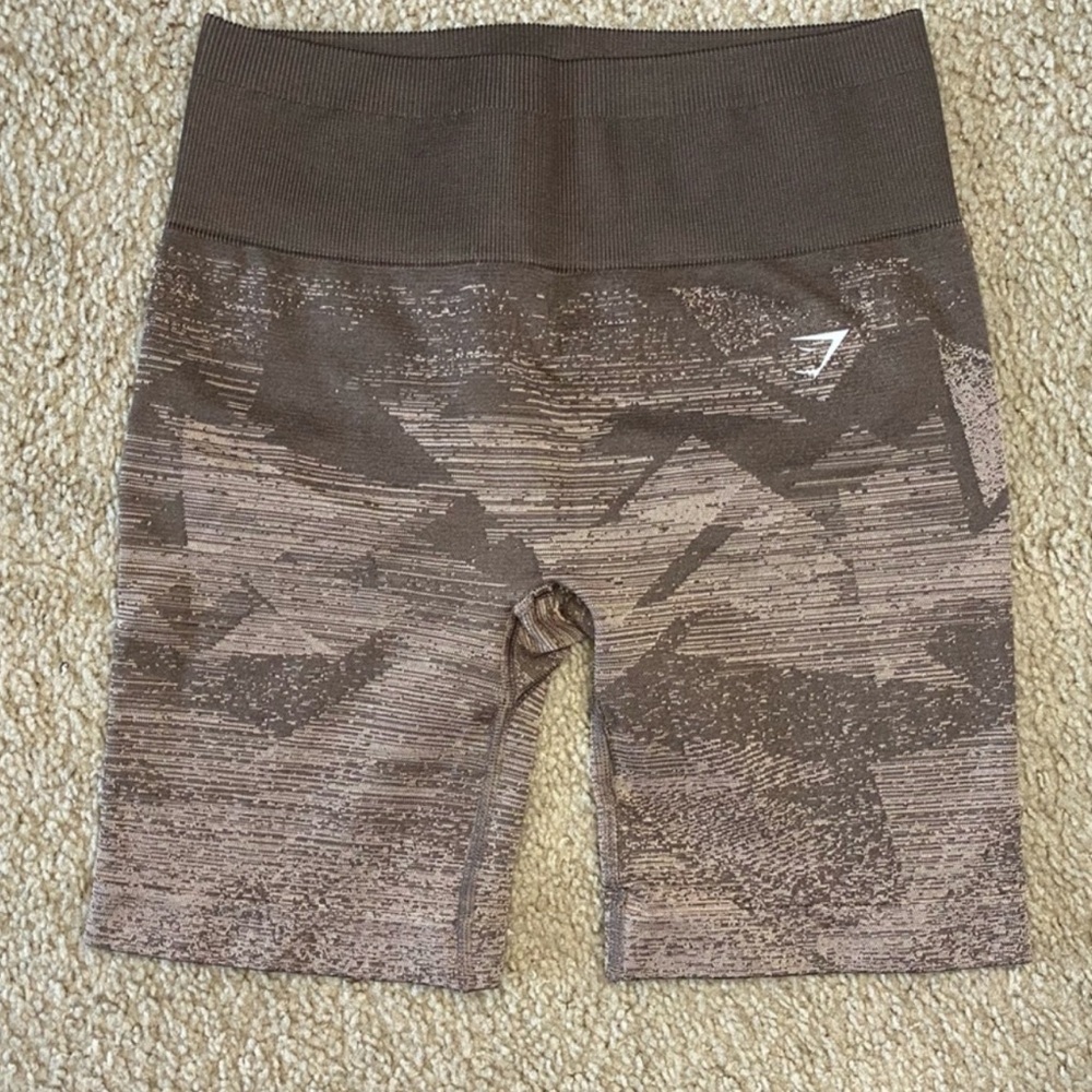 Gymshark Penny Brown Adapt Ombre Seamless Active Lifting Biker Shorts